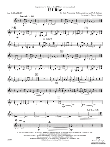 If I Rise: 2nd B-flat Clarinet