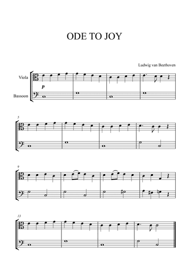 Beethoven - Ode to Joy (for Viola and Bassoon)