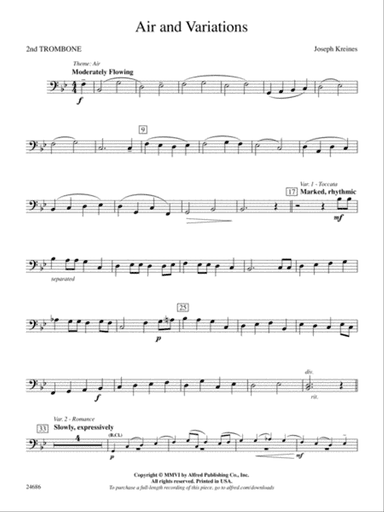 Air and Variations: 2nd Trombone