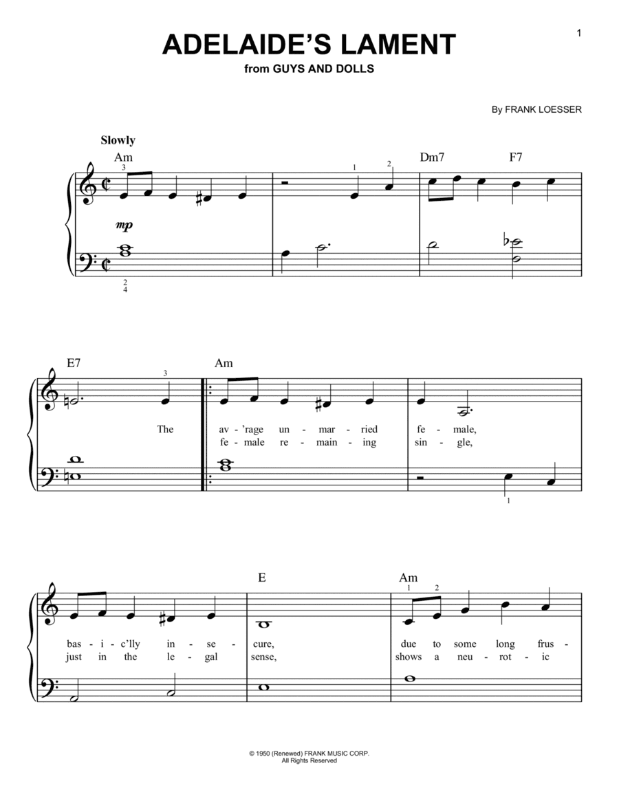 Adelaide's Lament (from Guys And Dolls)