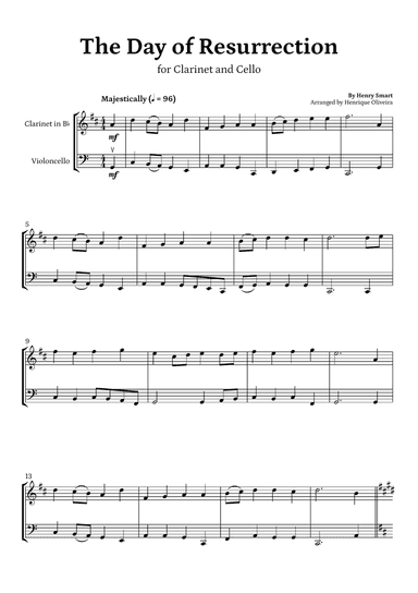 The Day of Resurrection (Clarinet and Cello) - Easter Hymn
