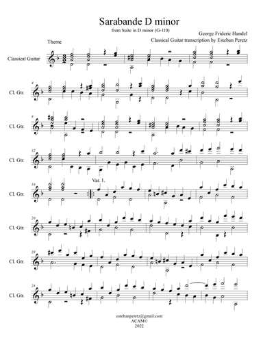 Sarabande D minor