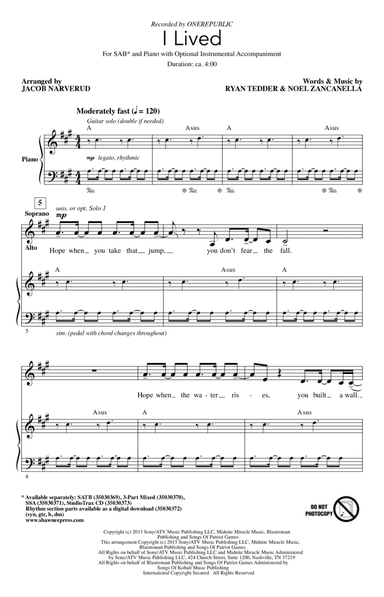 I Lived (arr. Jacob Narverud)