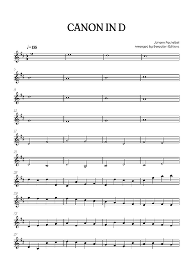 Pachelbel Canon in D • violin sheet music