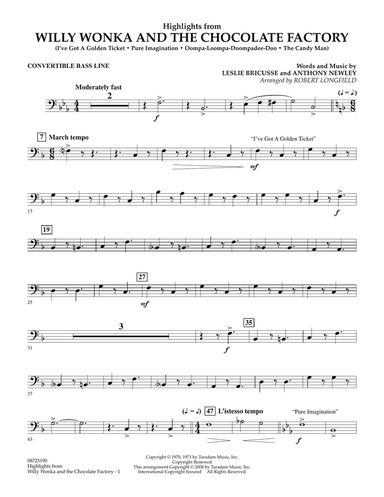 Highlights from Willy Wonka And The Chocolate Factory - Convertible Bass Line