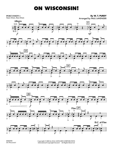 On Wisconsin! - Percussion 1