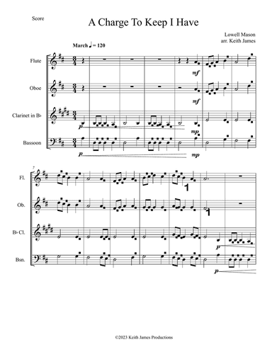 A Charge To Keep I Have II (Woodwind Quartet)
