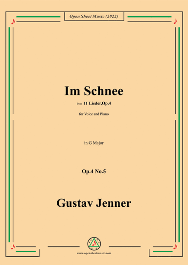Jenner-Im Schnee,in G Major,Op.4 No.5