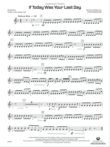 If Today Was Your Last Day: (wp) B-flat Tuba T.C.