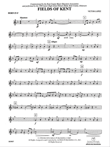 Fields of Kent: 1st F Horn