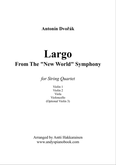 Largo From The "New World" Symphony - String Quartet (easy)