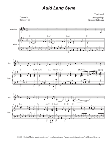 Auld Lang Syne (French Horn solo and Piano)