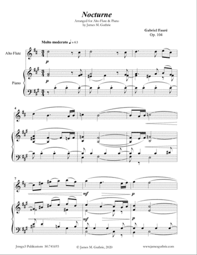 Fauré: Nocturne Op. 104 for Alto Flute & Piano