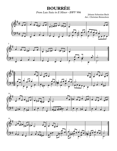 Bach - Bourrée from Lute Suite BWV 996