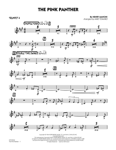 The Pink Panther (arr. Mike Tomaro) - Trumpet 4