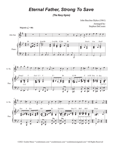 Eternal Father, Strong To Save (The Navy Hymn) (Alto Saxophone and Piano)