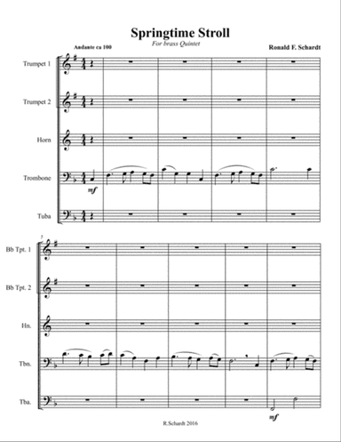 Springtime Stroll - for Brass Quintet