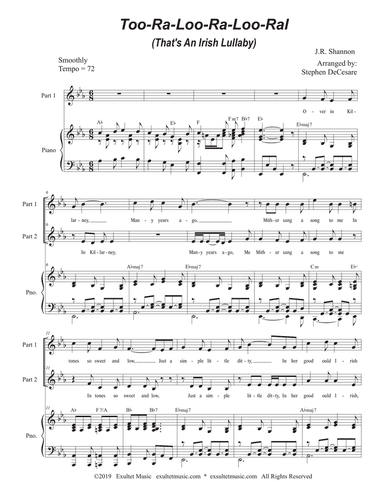 Too-Ra-Loo-Ra-Loo-Ral (That's an Irish Lullaby) (for 2-part choir)