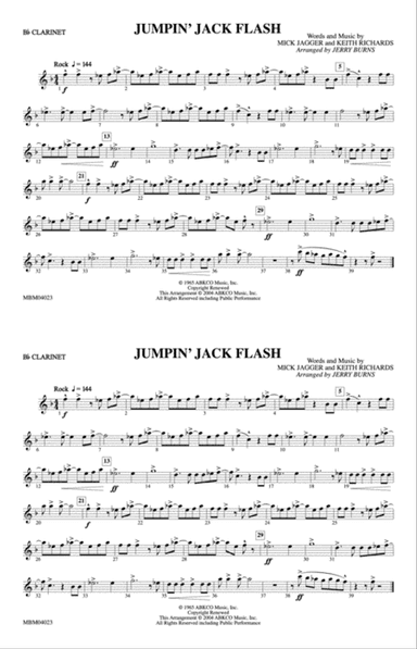 Jumpin' Jack Flash: 1st B-flat Clarinet