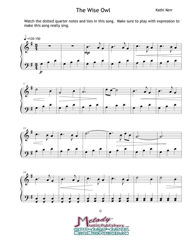 Piano solo late beginner - The Wise Owl