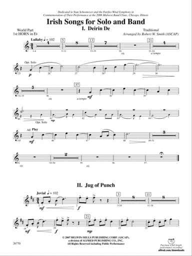 Irish Songs: (wp) 1st Horn in E-flat