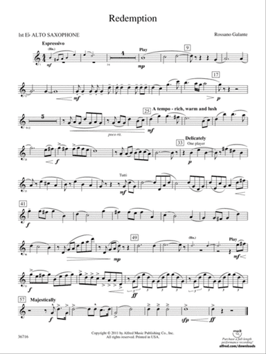 Redemption: E-flat Alto Saxophone