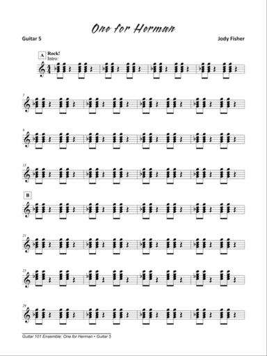 Alfred's Guitar 101, Ensemble: One for Herman: Guitar 5