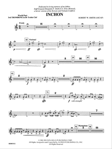 Inchon: (wp) 3rd B-flat Trombone T.C.