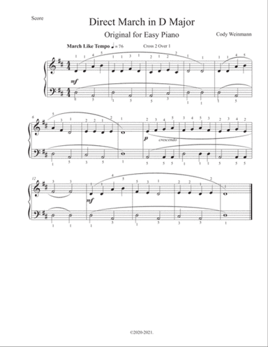 Direct March in D Minor For Easy Piano