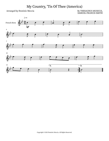 My Country, 'Tis Of Thee (America)