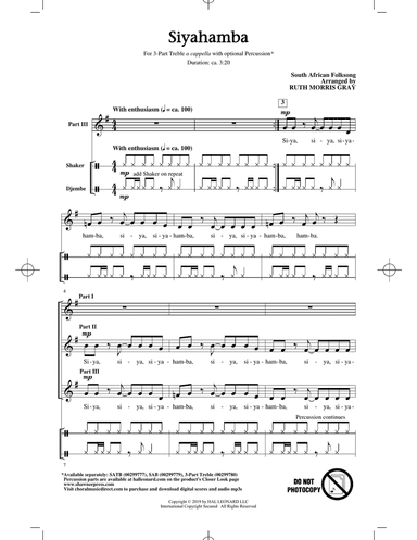 Siyahamba (arr. Ruth Morris Gray)