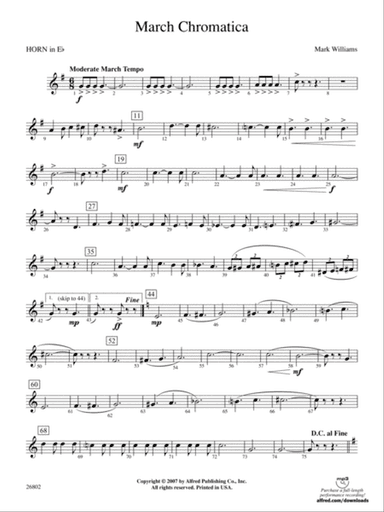 March Chromatica: (wp) 1st Horn in E-flat