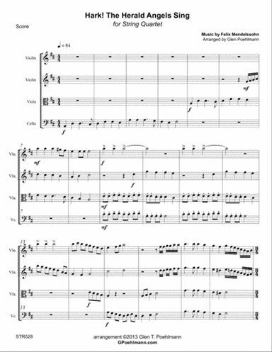 HARK THE HERALD ANGELS SING - unaccompanied STRING QUARTET