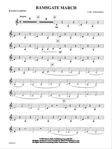 Ramsgate March: B-flat Bass Clarinet