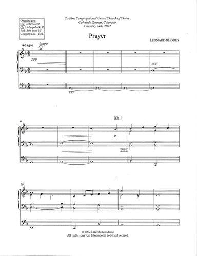 Prayer (organ solo)