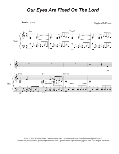 Our Eyes Are Fixed On The Lord (Vocal Quartet - (SATB)
