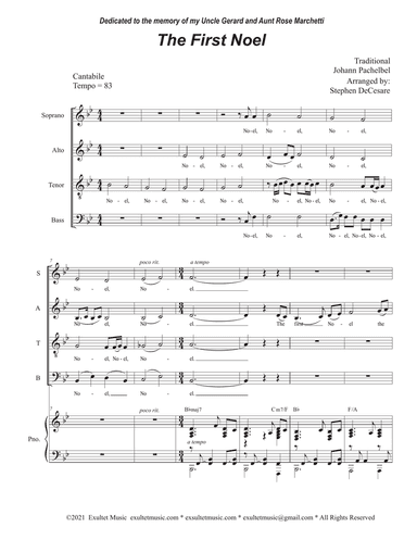 The First Noel (Vocal Quartet - (SATB)
