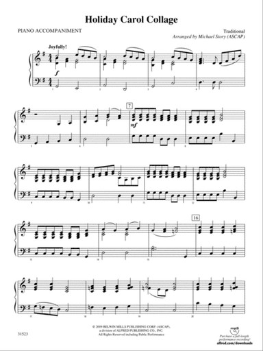 Holiday Carol Collage: Piano Accompaniment