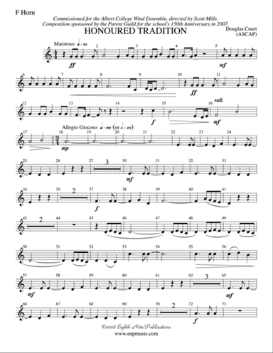 Honoured Tradition: 1st F Horn