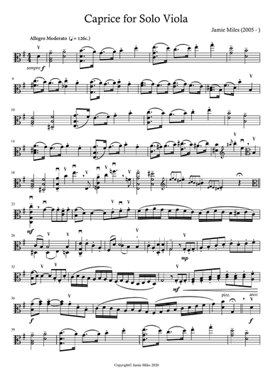 Caprice for Solo Viola