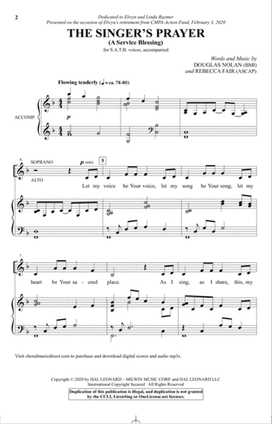 The Singer's Prayer (arr. Douglas Nolan)