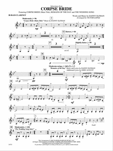 Corpse Bride, Selections from: B-flat Bass Clarinet
