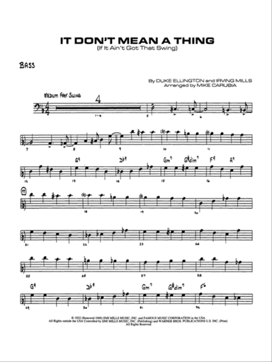 It Don't Mean a Thing (If It Ain't Got That Swing): String Bass