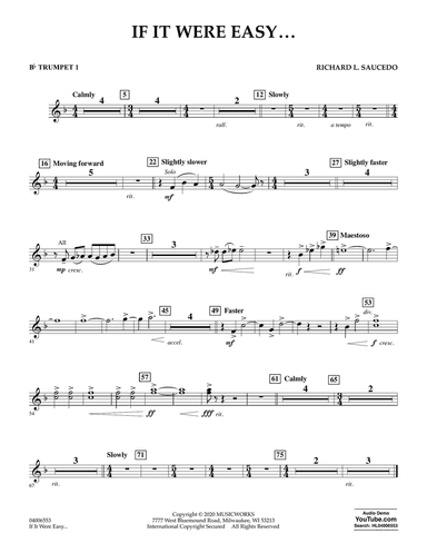If It Were Easy... - Bb Trumpet 1