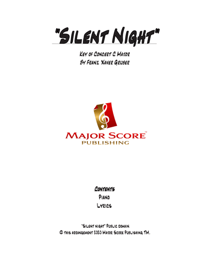 Silent Night - Solo Piano (C Major)