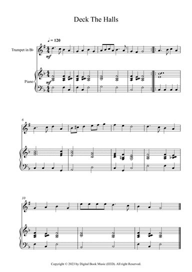 Deck The Halls (Trumpet + Piano)