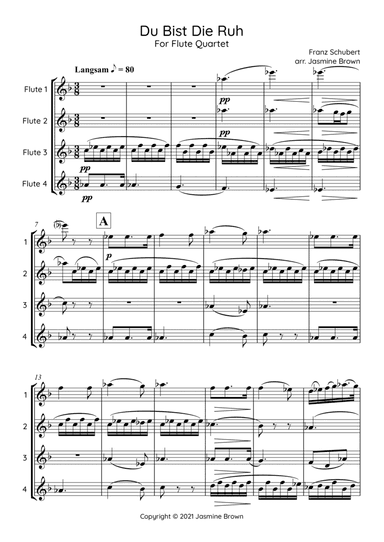 Du Bist Die Ruh - Flute Quartet