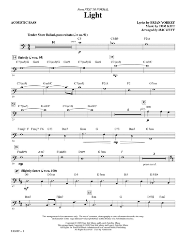 Light (from Next to Normal) (arr. Mac Huff) - Acoustic Bass