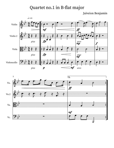 Quartet no.1 in B-flat Major: Preludio