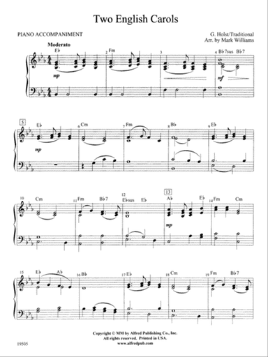 Two English Carols: Piano Accompaniment